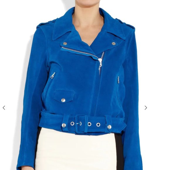 Acne Grey Suede Mape Motorcycle Jacket 36 - Picture 6 of 6